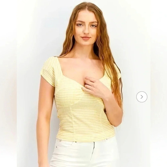 BB Dakota by Steve Madden Tops - BB Dakota by Steve Madden | Women’s Queen Anne Neckline Short Sleeve Gingham Top